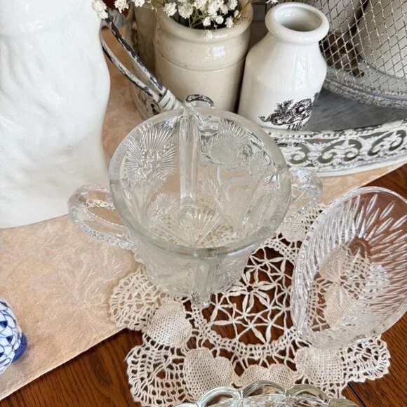 3 Vintage Spooners, One Glass & One Crystal and Antique Higbee - Paneled Thistle - Picture 10 of 17